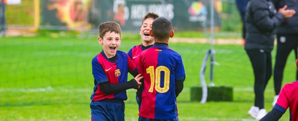 Barcelona youth celebrating